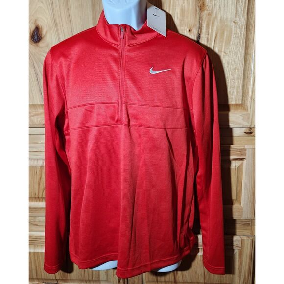 Nike Dri-Fit Golf Shirt – Men’s Small, Red, 1/4 Zip Long Sleeve, Unworn - Picture 3 of 10